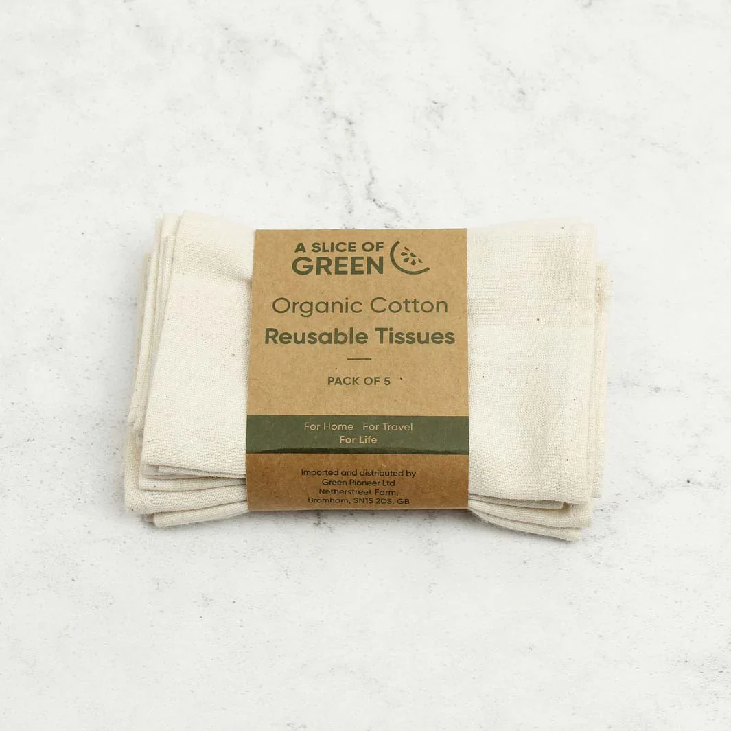 A Slice of Green Organic Cotton Reusable Tissues - x5 Pack - Image 2