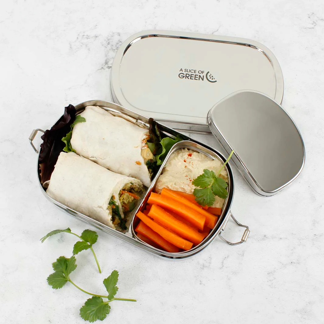 A Slice Of Green Stainless Steel Lunchbox with Mini Container - Kangra - Image 3