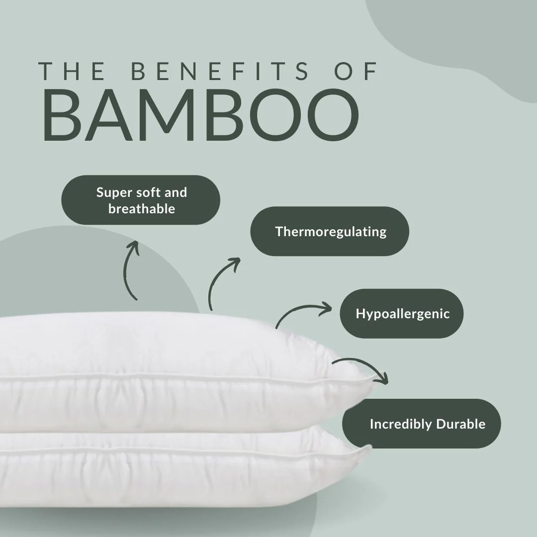 Ethical Bedding Bamboo Pillow - Eucalyptus & Bamboo - Image 4
