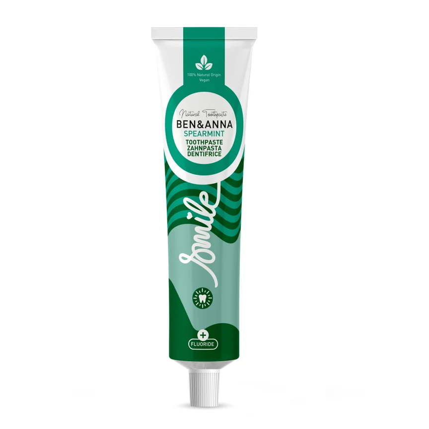 Ben & Anna Toothpaste Tube 75ml with Fluoride - Spearmint - Image 3