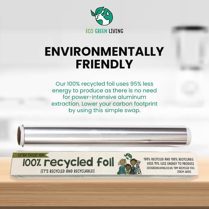 Eco Green Living 100% Recycled Aluminium Foil - 30cm X 10m - Image 4