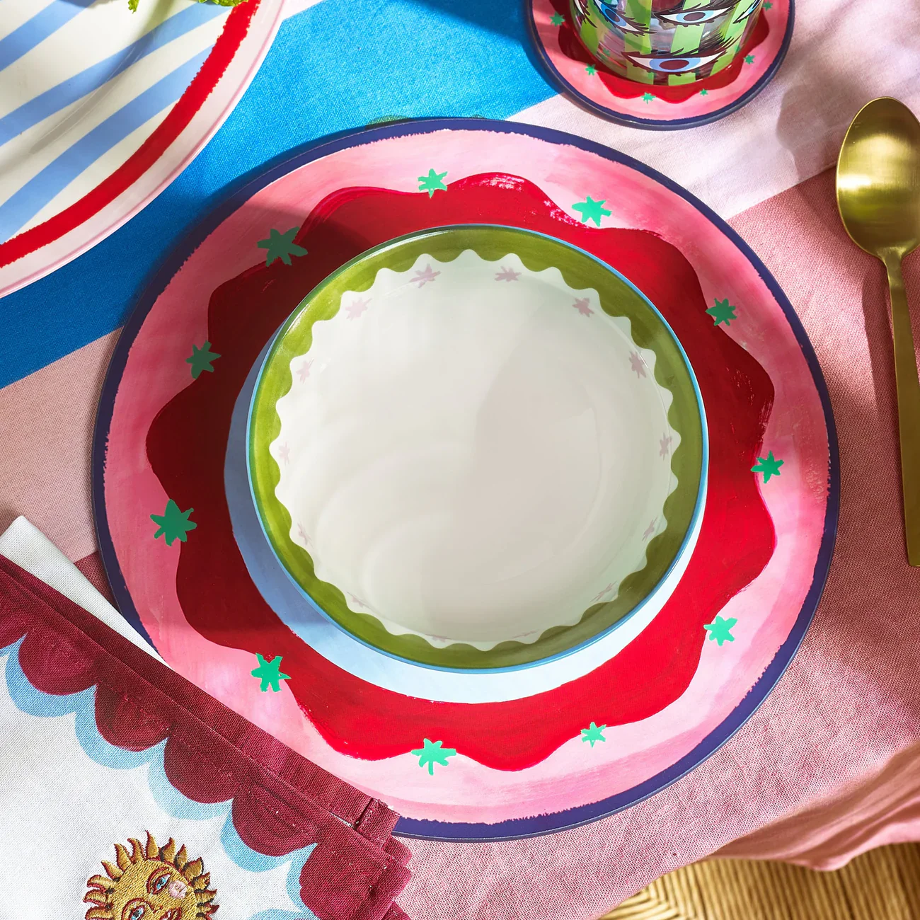 Eleanor Bowmer Pink Stars Cereal Bowl - Image 2