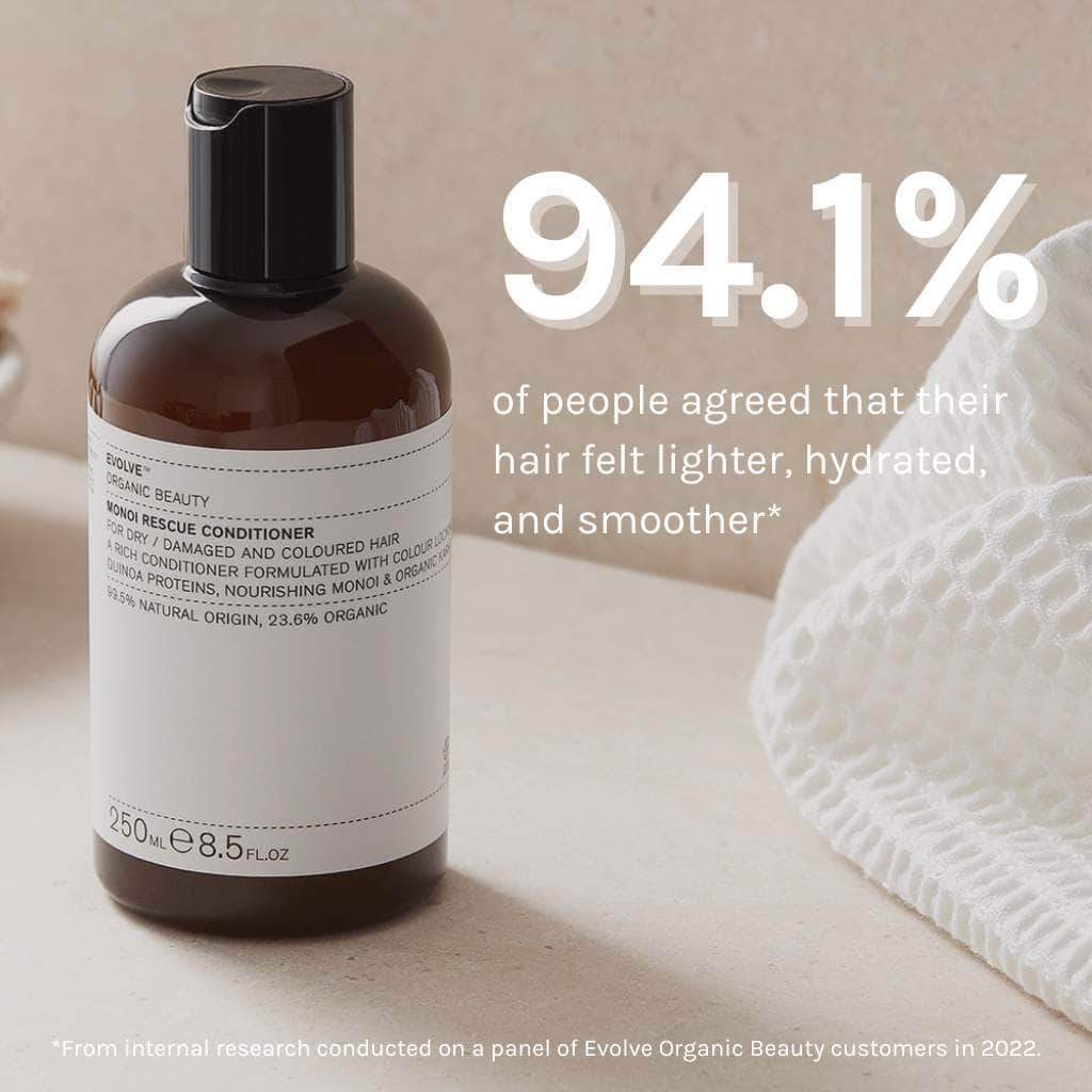 Evolve Beauty Monoi Rescue Conditioner - Recycled Plastic Bottle - Image 3