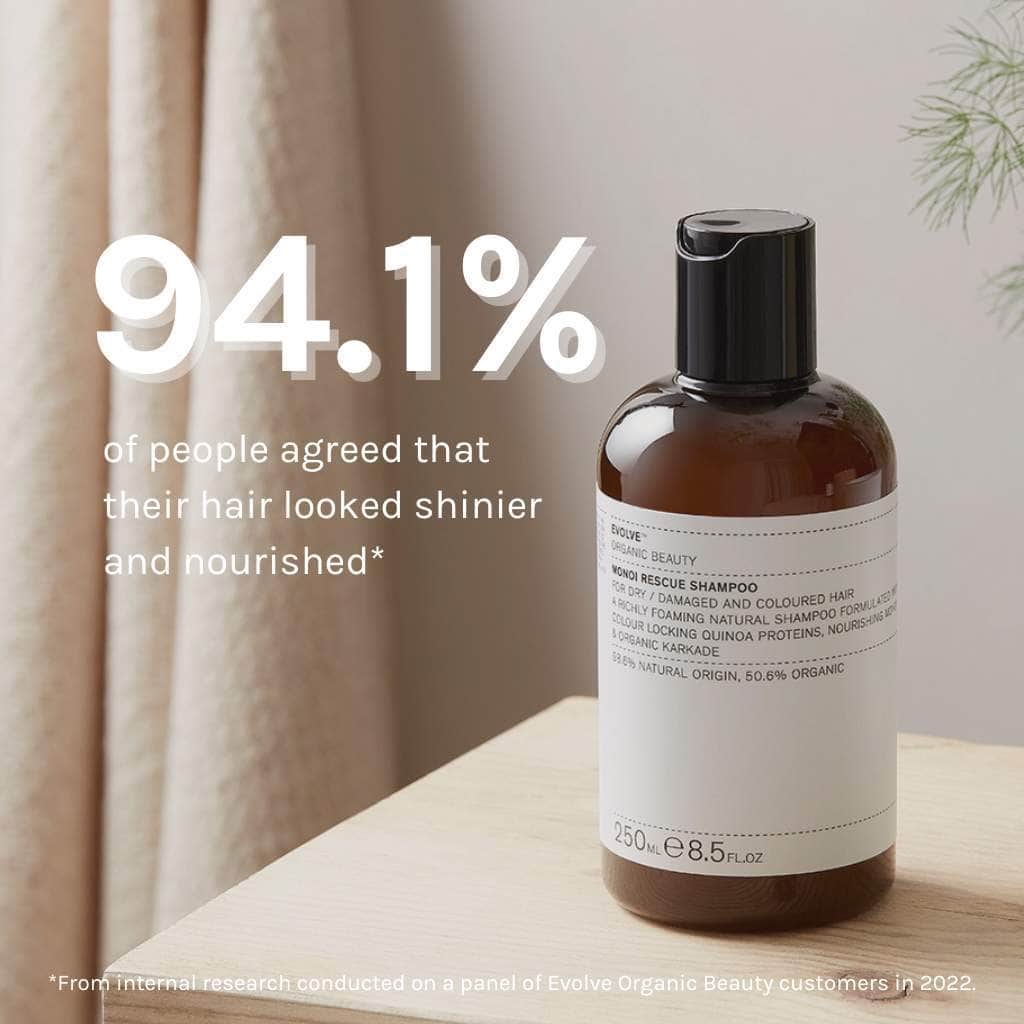 Evolve Beauty Organic Monoi Rescue Shampoo - Recycled Plastic Bottle - Image 3