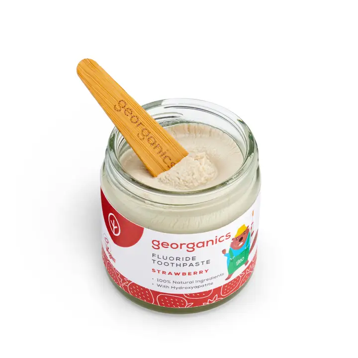 Georganics Kids Fluoride Toothpaste - Strawberry - Image 5
