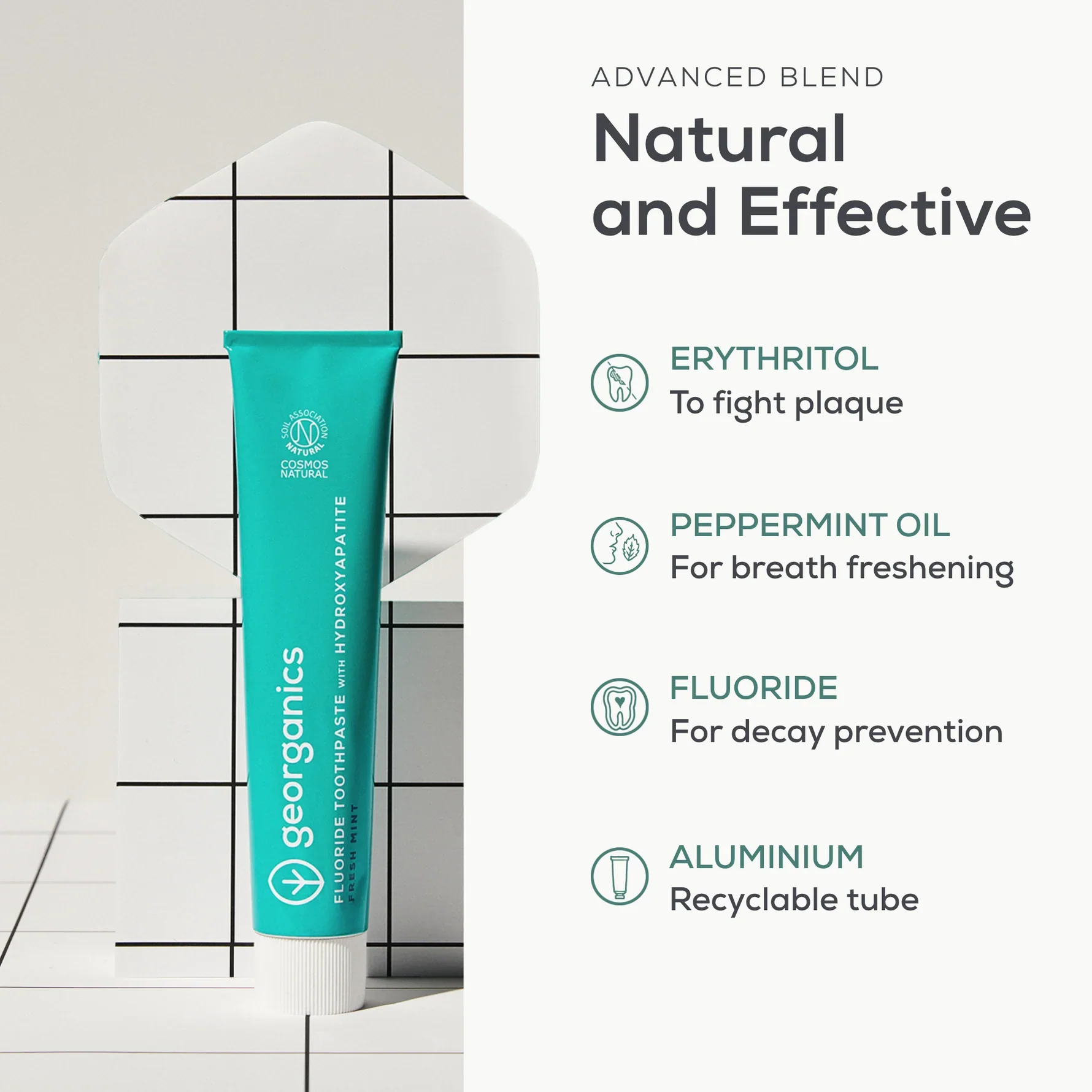 Georganics Toothpaste Tube with Hydroxyapatite - 75ml - Image 5