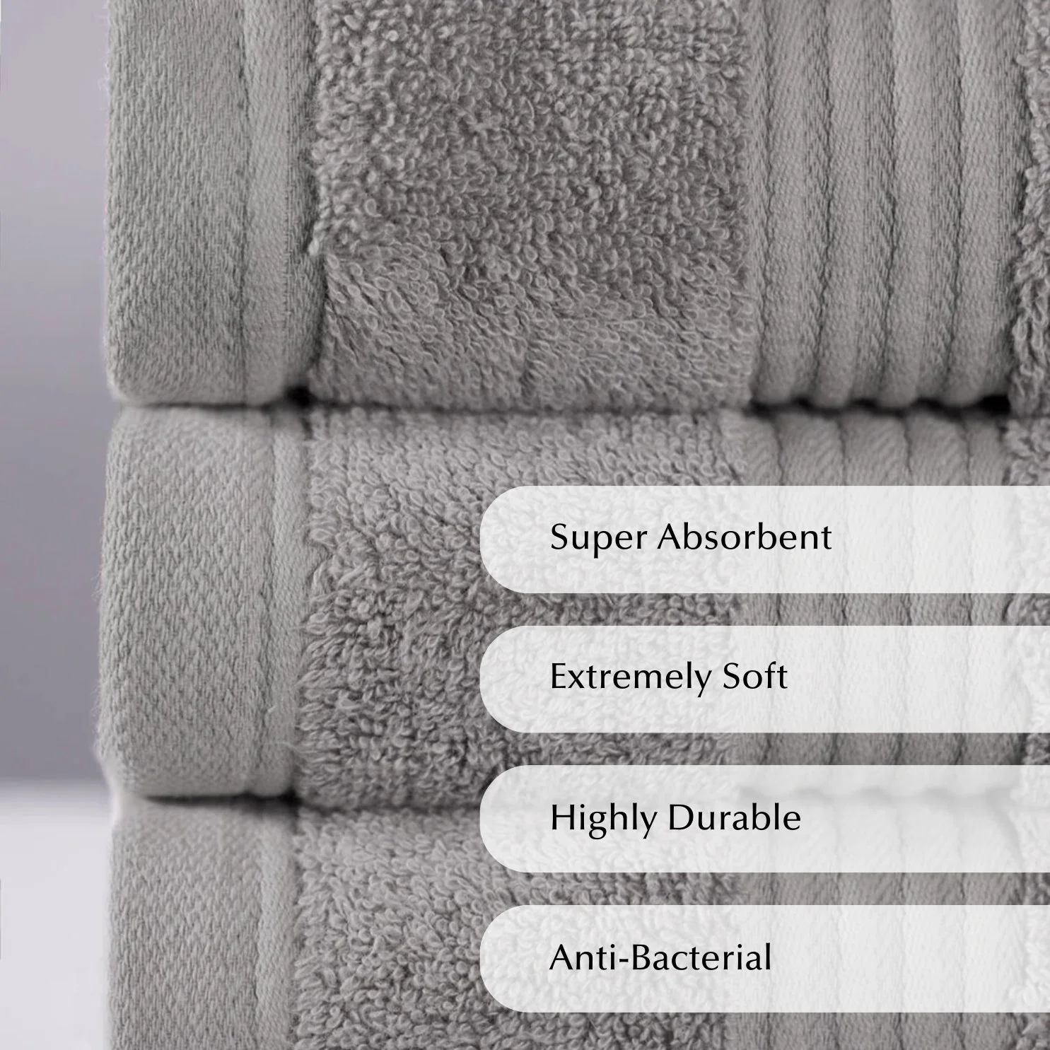 Ethical Bedding Luxury Bamboo Towel - Grey - Image 2