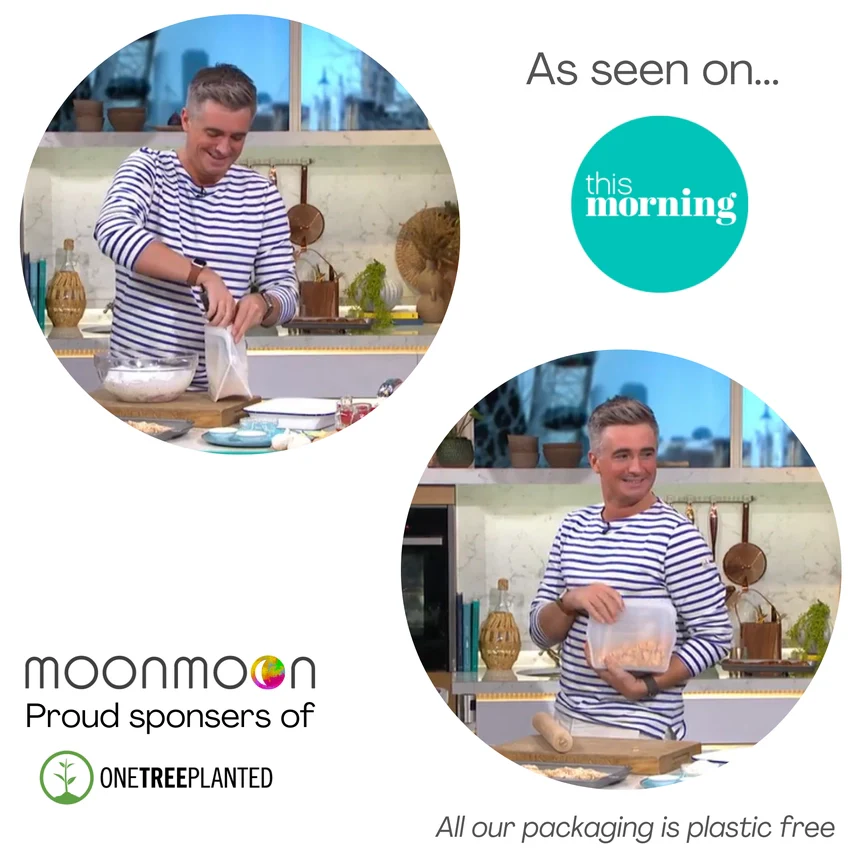 Moonmoon Reusable Silicone Stand Up Food Bags XL - x2 Pack - Image 3