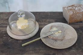 Nkuku Mango Wood & Recycled Glass Butter/Cheese Dish - Image 2