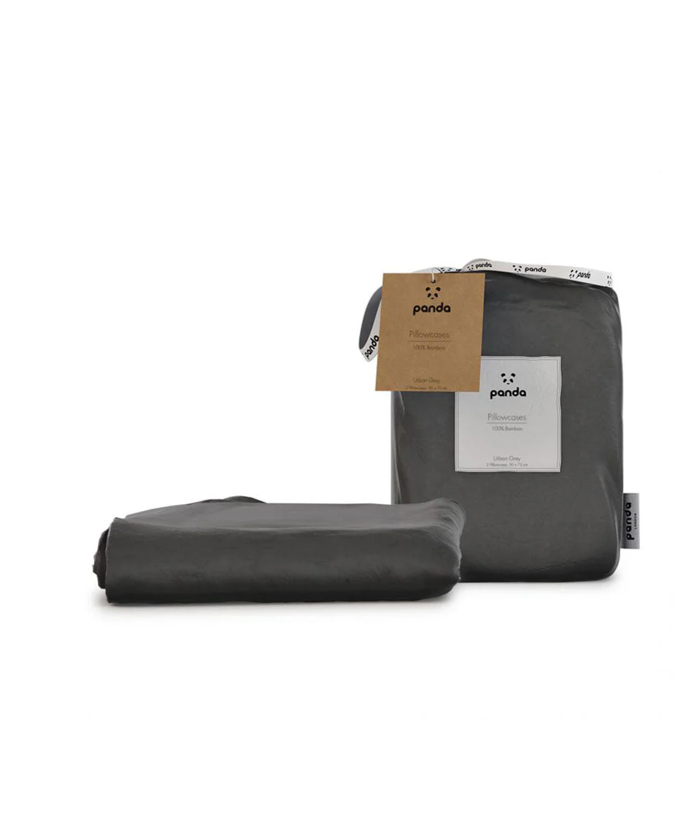 Panda London Bamboo Pillowcase Urban Grey - x2 Pack