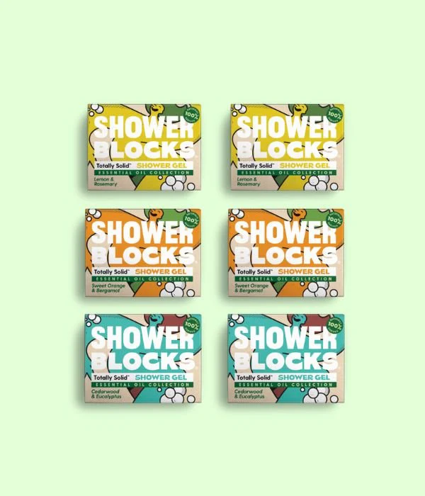 Shower Blocks Solid Shower Gel Essential Oil Collection Mixed Pack x6