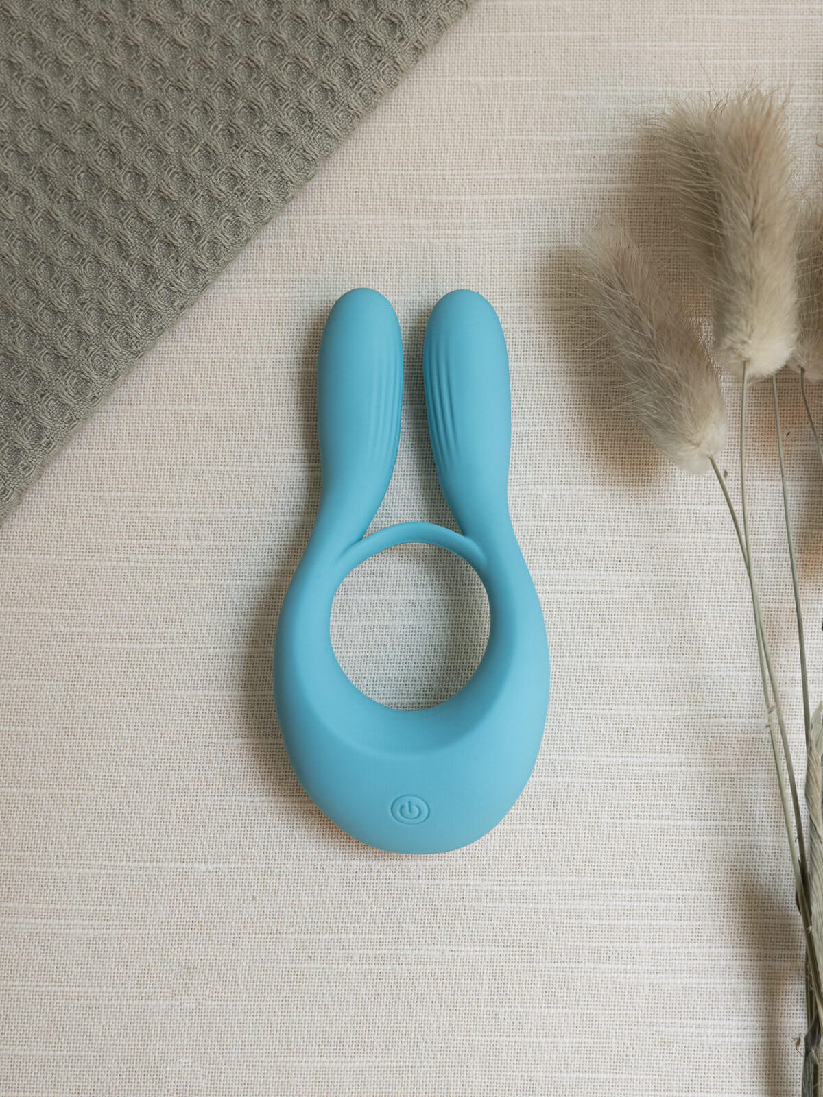The Natural Love Company Medlar Cock Ring with Vibrating Clitoral Prongs - Image 2