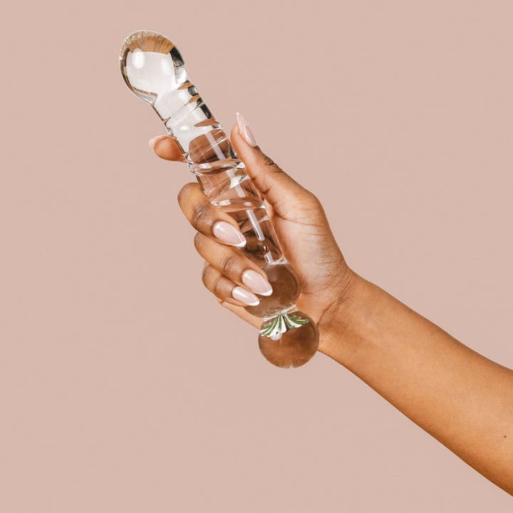 The Natural Love Company Tansy Blossom Swirl - 8" Glass Dildo